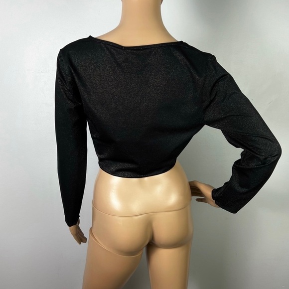 NEW ONIA BLACK METALLIC CROP TOP - Picture 6 of 9